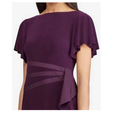 American Living Satin-Trim Ruffled Dress, Size 6/Purple by Vanessa Jane