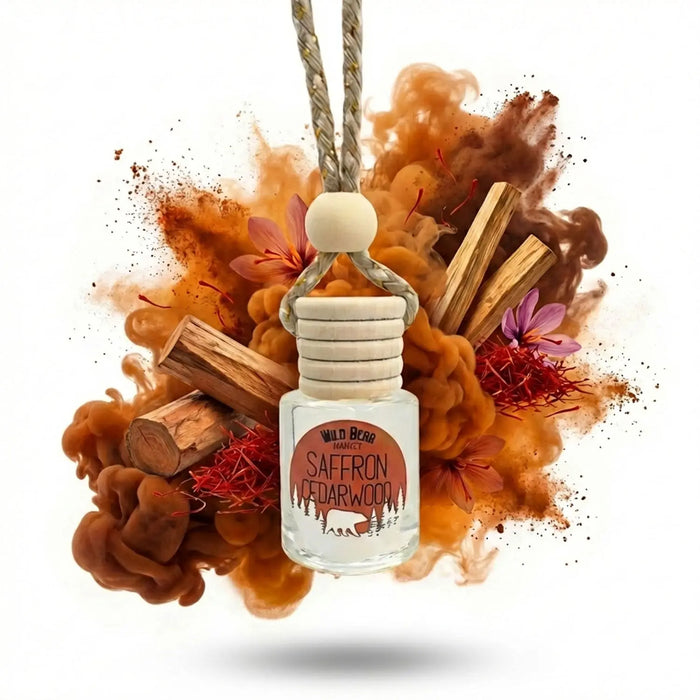 Saffron Cedarwood Car Freshener by Wild Bear Market