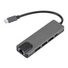 SaharaCase 5-in-1 USB-C Hub with Ethernet – Multiport Adapter with 4K HDMI, 100W PD Charging, and RJ45 – For MacBook & PC