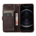 Indy Series Brown Leather Wallet Case - iPhone 12 mini by Zerodamage Sahara Case LLC