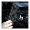 Raider Series Black Kickstand Case with Belt Clip - iPhone 12 and iPhone 12 Pro by Zerodamage Sahara Case LLC