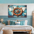 Sailboat Ship Wheel Coastal Wall Art by Tailored Canvases