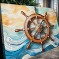 Sailboat Ship Wheel Coastal Wall Art II by Tailored Canvases
