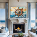 Sailboat Ship Wheel Coastal Wall Art II by Tailored Canvases