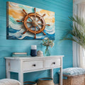 Sailboat Ship Wheel Coastal Wall Art II by Tailored Canvases
