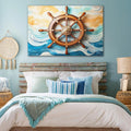 Sailboat Ship Wheel Coastal Wall Art II by Tailored Canvases