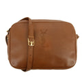 Saint Laurent YSL Brown Leather Logo Shoulder Bag Gold Hardware #3041 by Bolt Boutique