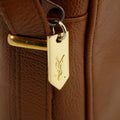 Saint Laurent YSL Brown Leather Logo Shoulder Bag Gold Hardware #3041 by Bolt Boutique