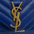 Saint Laurent YSL Classic Blue Matelasse Chevron Crossbody Bag #3651 by Bolt Boutique