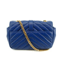Saint Laurent YSL Classic Blue Matelasse Chevron Crossbody Bag #3651 by Bolt Boutique