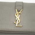 Saint Laurent YSL Grey Leather Trifold Compact Wallet #3703 by Bolt Boutique