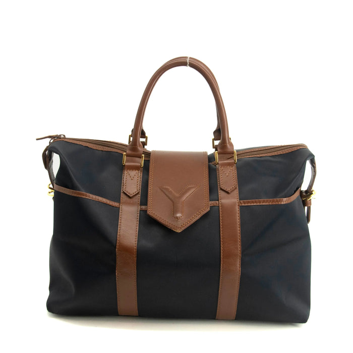 Saint Laurent YSL Nylon x Leather Blue Boston Bag #3995 by Bolt Boutique