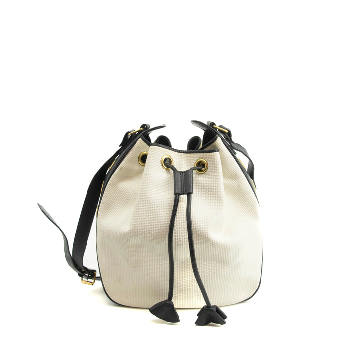 Saint Laurent YSL White Drawstring Bucket Shoulder Bag #3994 by Bolt Boutique