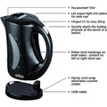 Salton Cordless Jug Kettle 1.7 Liter/Quart - Black by DailySale