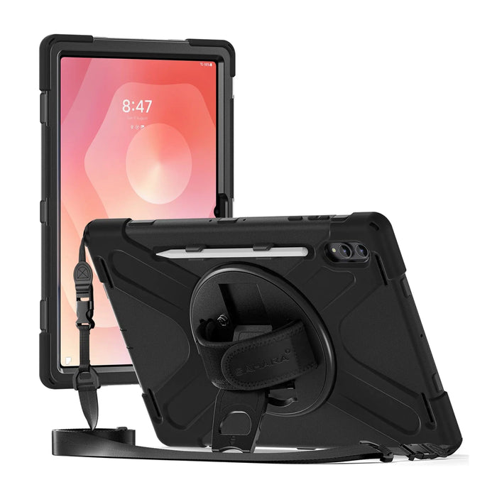 Samsung Galaxy Tab S11 Ultra Case - Heavy-Duty with Hand & Shoulder Strap | Raider-X Series by Zerodamage Sahara Case LLC