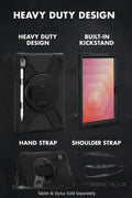 Samsung Galaxy Tab S11 Ultra Case - Heavy-Duty with Hand & Shoulder Strap | Raider-X Series by Zerodamage Sahara Case LLC