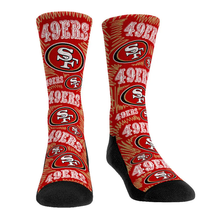 San Francisco 49ers - Logo Sketch (Red) by Rock 'Em Socks