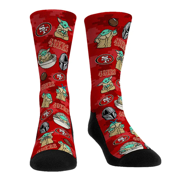 San Francisco 49ers - Star Wars - Grogu All-Over by Rock 'Em Socks
