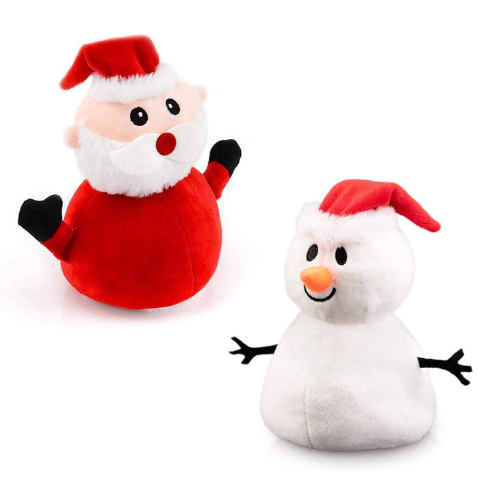Santa Claus Plush Snowman Toy Double-Sided Christmas Santa Child Gift by DailySale