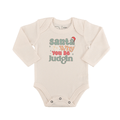 long sleeve graphic bodysuit | why be judgin by Finn + Emma
