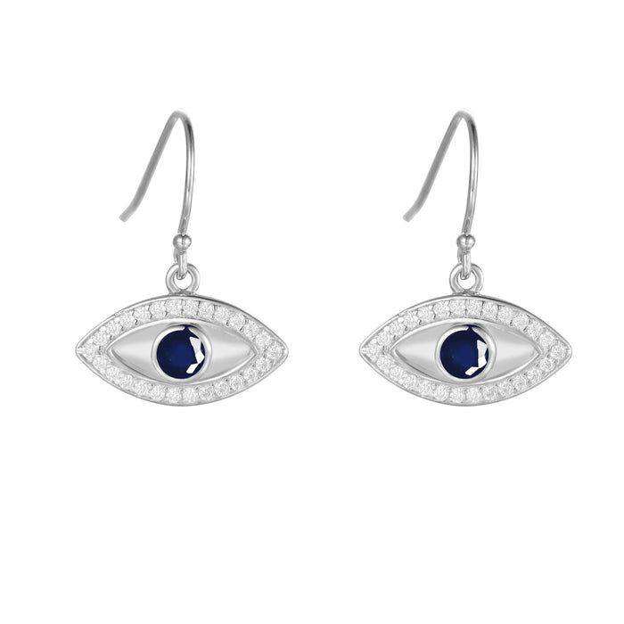Sapphire Evil Eye Earrings by Fine Color Jewels
