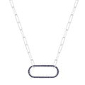 Sapphire Oval Bar Necklace by Fine Color Jewels