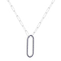 Sapphire Oval Bar Necklace by Fine Color Jewels