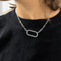 Sapphire Oval Bar Necklace by Fine Color Jewels