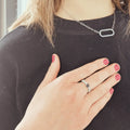 Sapphire Oval Bar Necklace by Fine Color Jewels