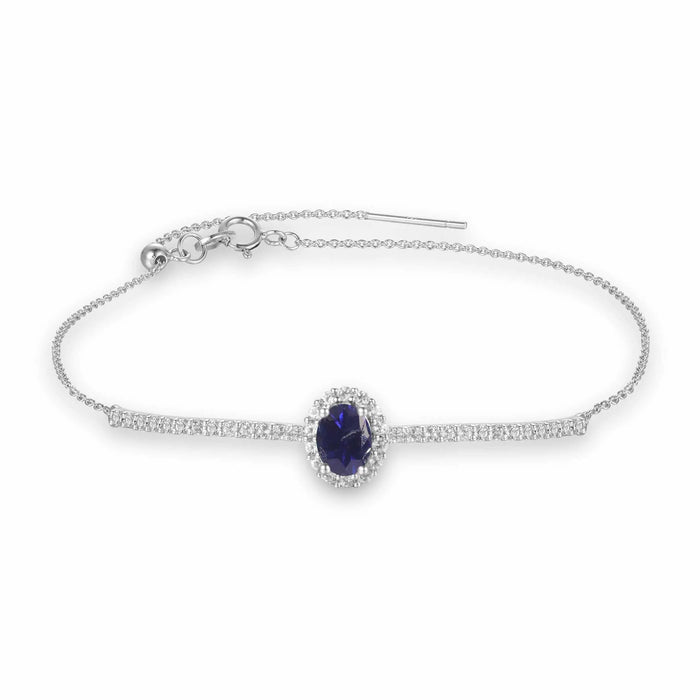 Sapphire Solitaire Bracelet by Fine Color Jewels