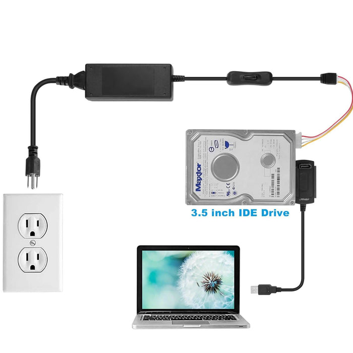 SATA PATA IDE to USB 2.0 Adapter Converter Cable For 2.5" 3.5" Hard Drive Disk by DailySale