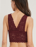 Scalloped Edge Padded Bralette - Burgundy by Boutique 23