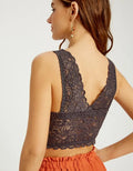 Scalloped Edge Padded Bralette - Charcoal by Boutique 23