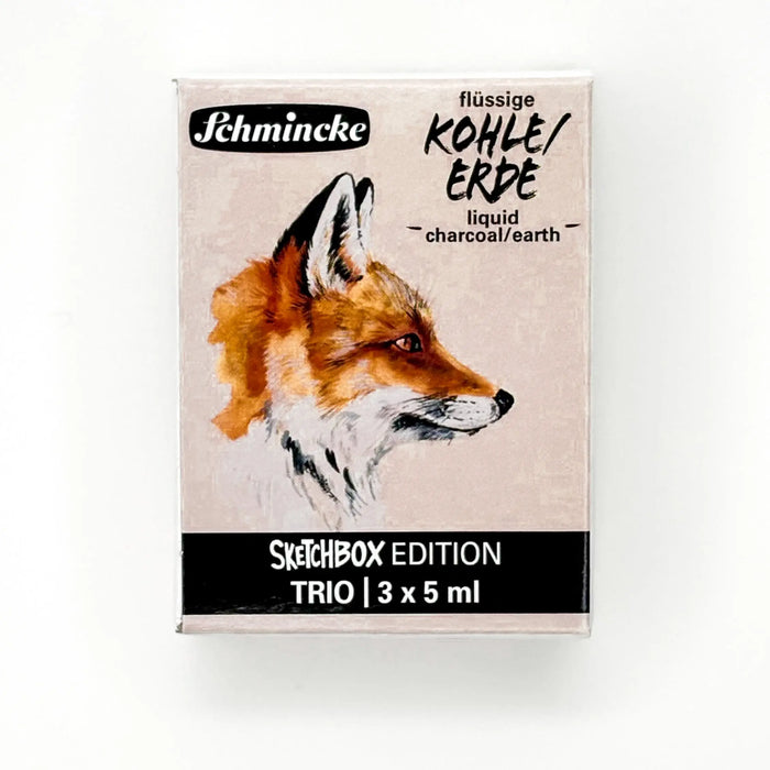 Schmincke Liquid Earth and Liquid Charcoal 5ml-Set of 3 by ShopSketchBox
