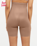 Thinstincts 2.0 High-Waisted Mid-Thigh Short - Cafe Au Lait by Boutique 23