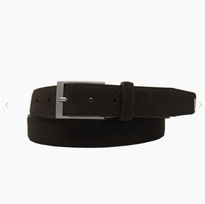 Wesley Suede Leather 3.5 CM Belt Brown by Boutique 23