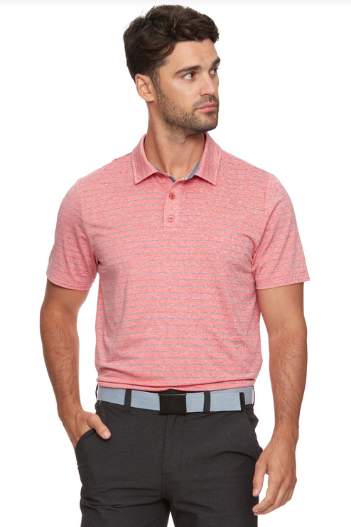 Wilmington Stripe Performance Polo - Red by Boutique 23