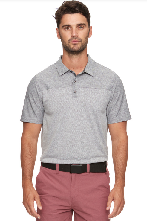 Louisville SS Blocked Performance Polo - Grey Heather by Boutique 23