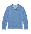 Bridgeport Double Knit Slub Henley - Med. Blue by Boutique 23