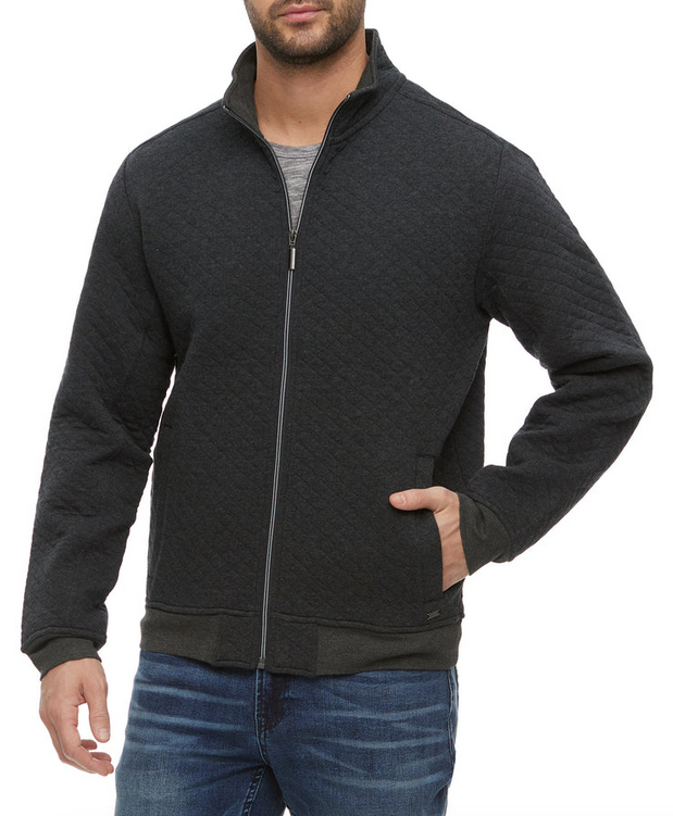 Alloway Quilted Full Zip Jacket - Charcoal by Boutique 23
