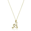 Script Diamond Initials Necklace 10K Gold