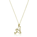 Script Diamond Initials Necklace 10K Gold by Fine Color Jewels