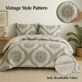 DaDa Bedding Rustic Grey Mosaic Distressed Medallion Reversible Quilted Bedspread Set (SD16299) by DaDalogy Bedding Collection