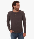 Sean Long Sleeve Henley - Charcoal by Boutique 23