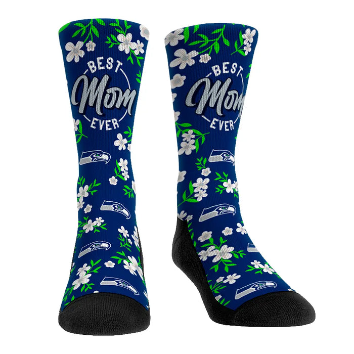 Seattle Seahawks - Best Mom Floral by Rock 'Em Socks