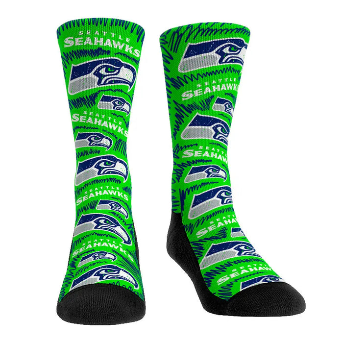 Seattle Seahawks - Logo Sketch (Green) by Rock 'Em Socks