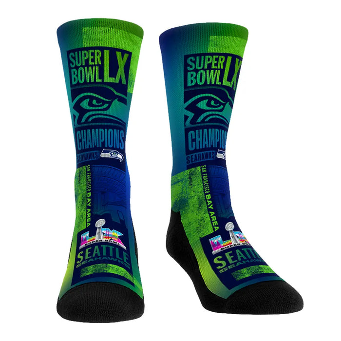 Seattle Seahawks - Super Bowl LX Champions - Ink Roll by Rock 'Em Socks