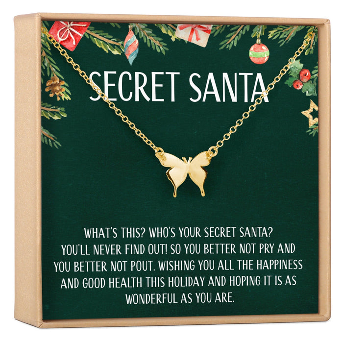 Secret Santa Gift Butterfly Pendant Necklace by Dear Ava