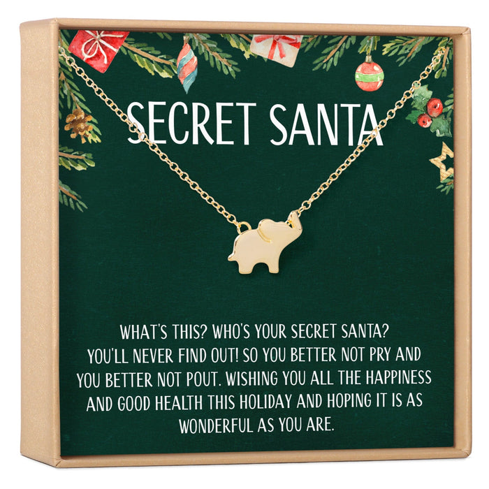 Secret Santa Gift Elephant Pendant Necklace by Dear Ava