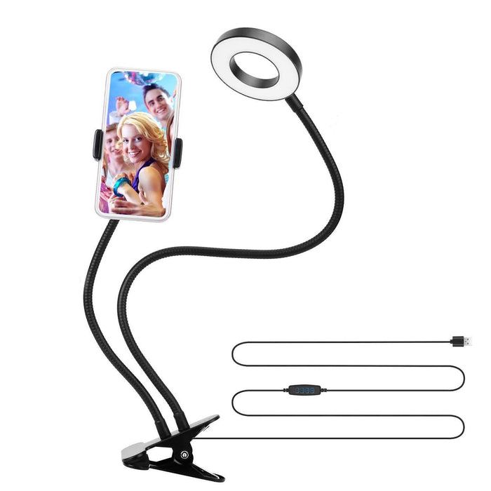 Selfie Ring with Phone Holder Clamp by DailySale